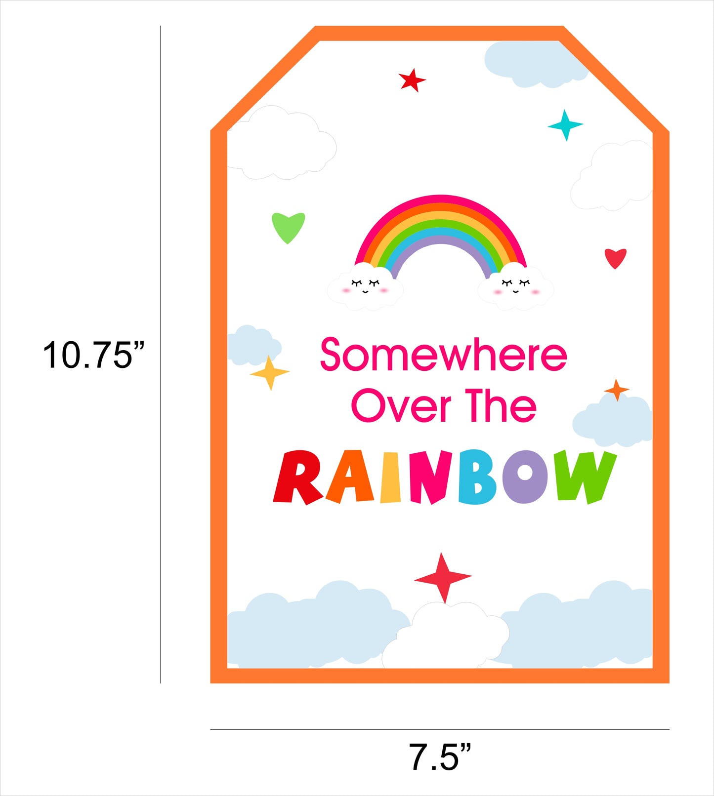 Rainbow Theme Birthday Party Paper Door Banner for Wall Decoration