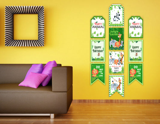 Jungle Theme Birthday Paper Door Banner for Wall Decoration