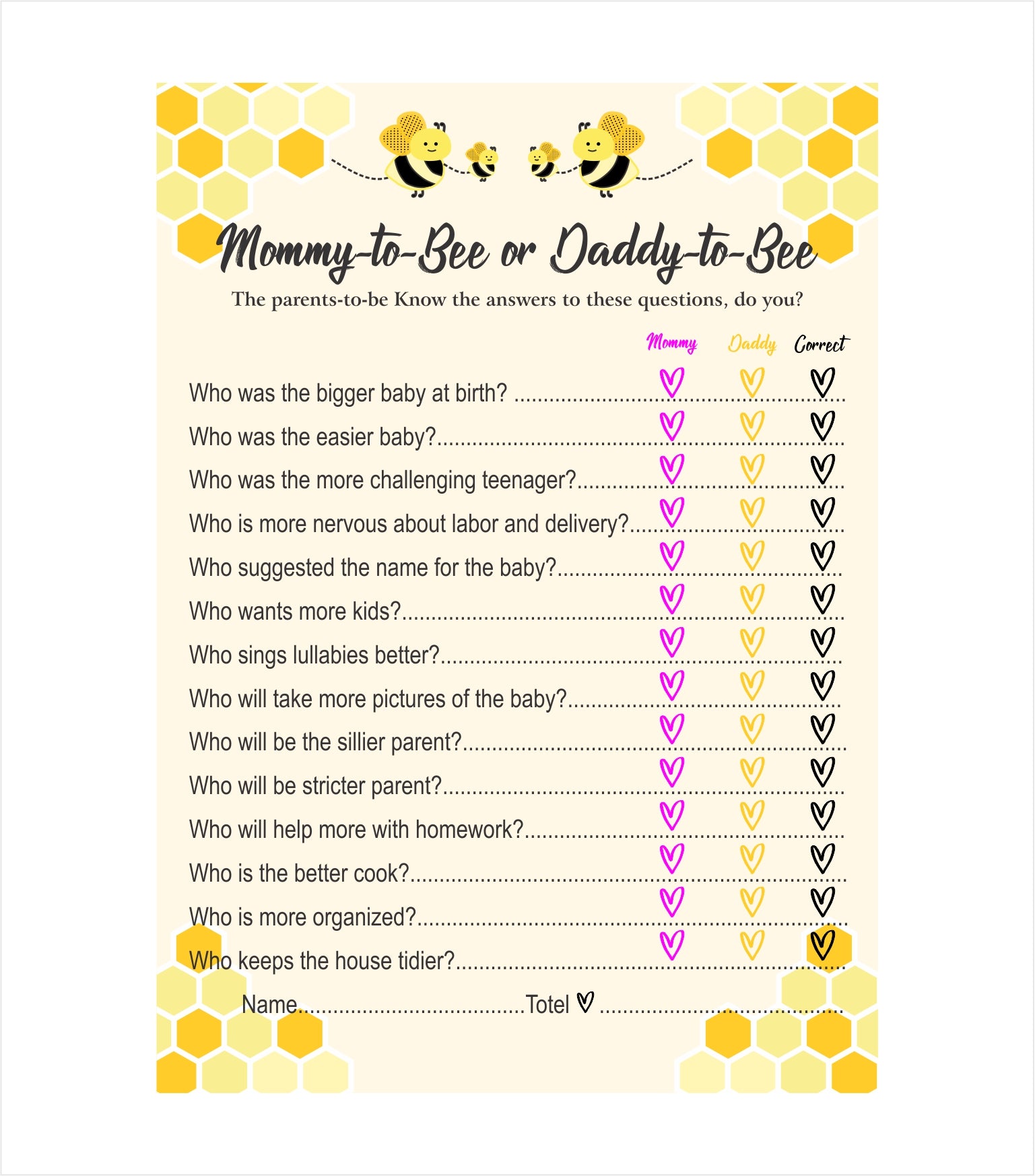 Bee themed baby shower 2024 games