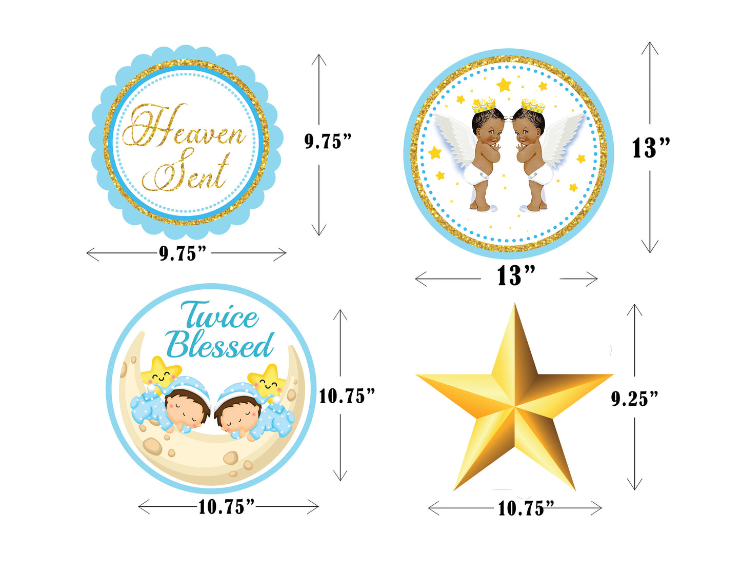 Twin Boys Theme Birthday Party Theme Hanging Set for Decoration