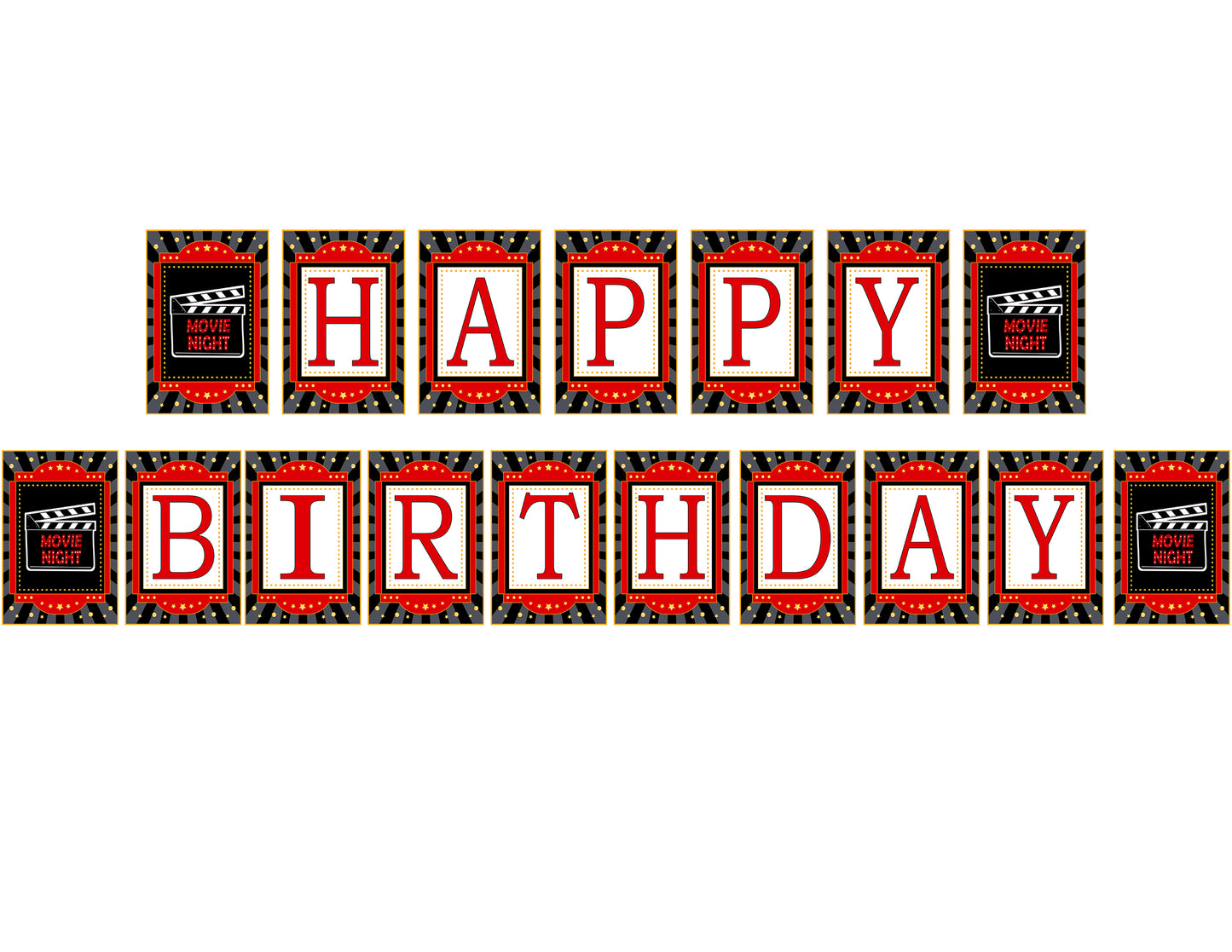 Movie Night Theme Banner For Decoration