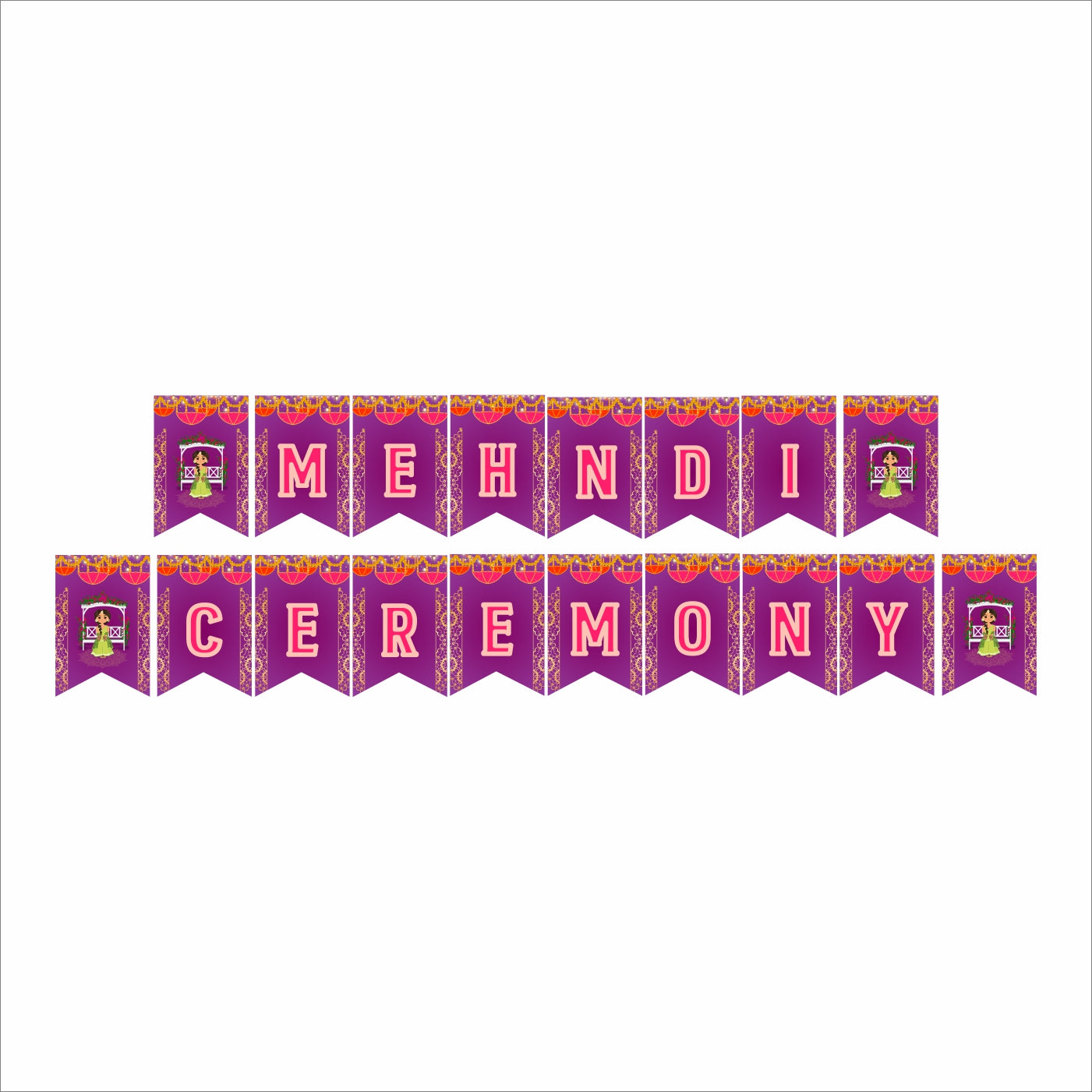 Mehandi Theme Party Banner for Decoration