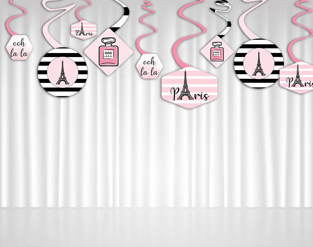 Oh La La Paris Theme Birthday Party Theme Hanging Set for Decoration