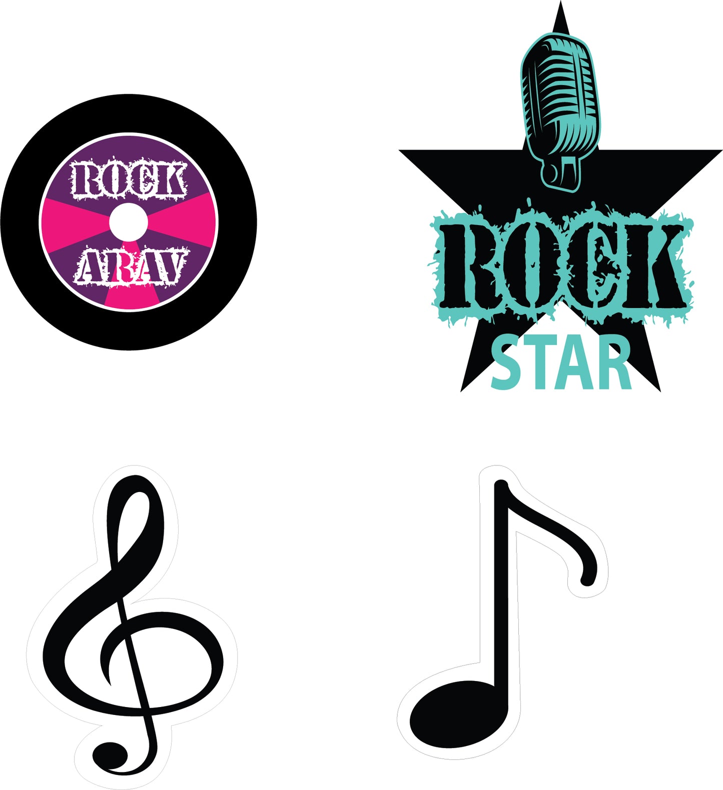 Rockstar Theme Birthday Party Theme Hanging Set for Decoration