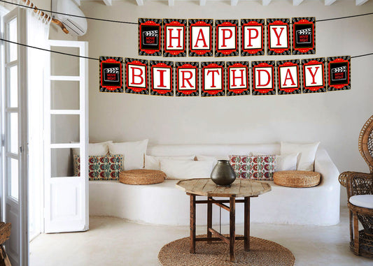 Movie Night Theme Banner For Decoration