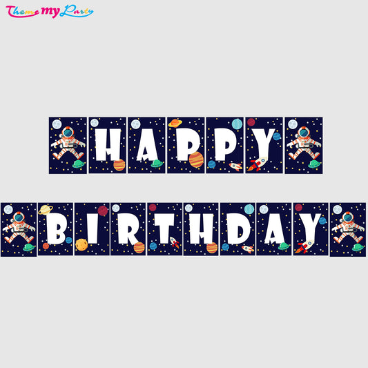 Space Theme Birthday Party Banner for Decoration