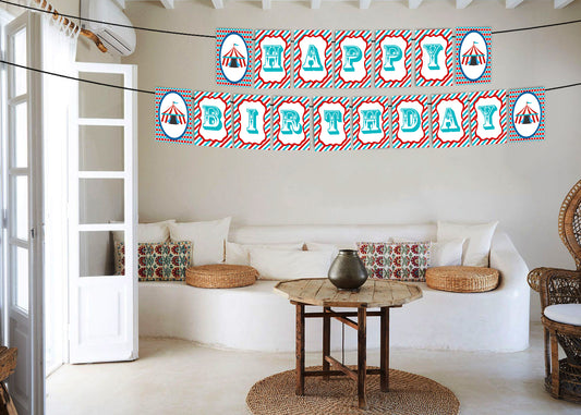 Carnival Birthday Banner For Decoration Happy Birthday