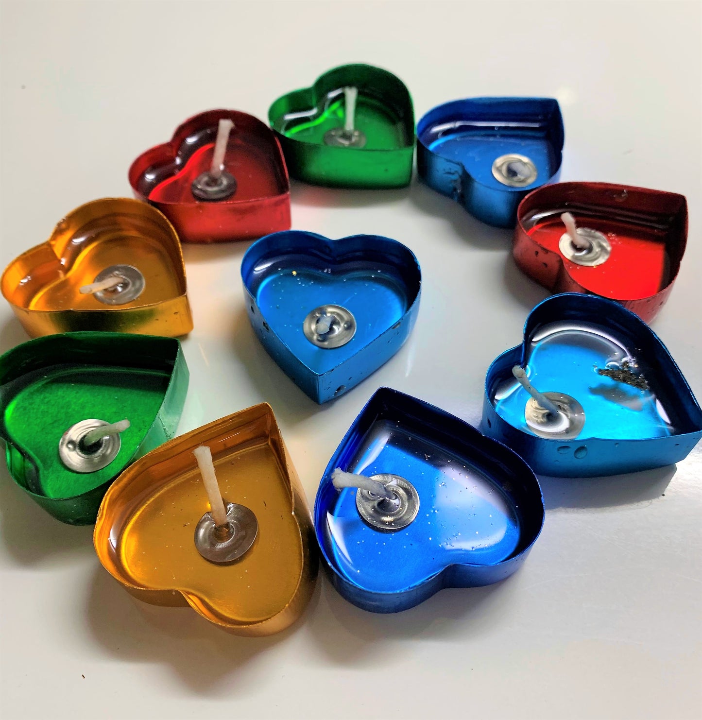 Multi Gel Wax Tealight Heart Floating Candle