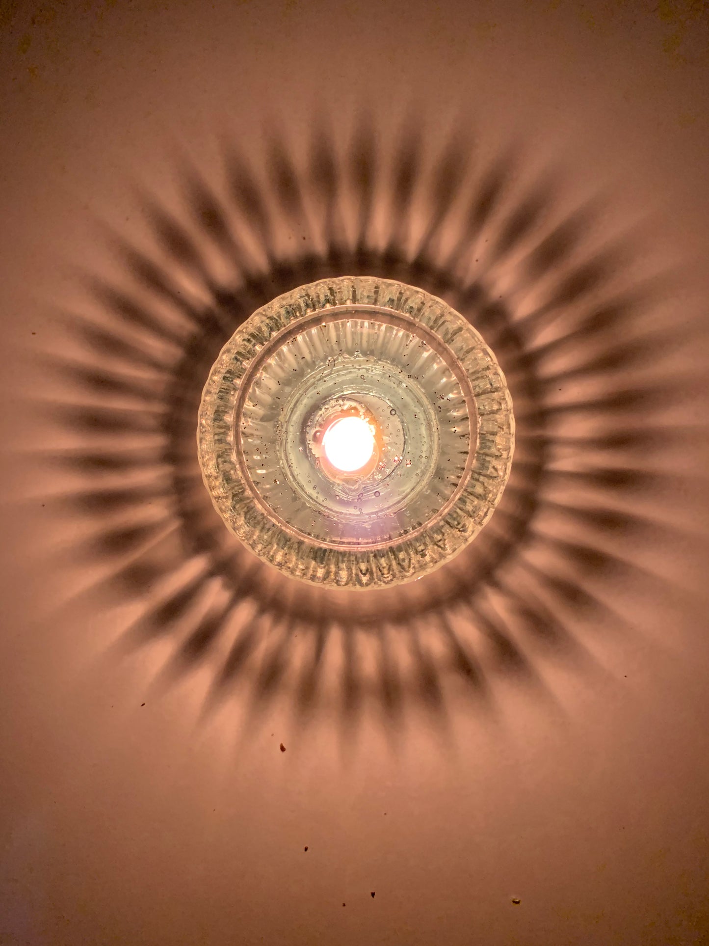 Round Glass Colored Wax Candle