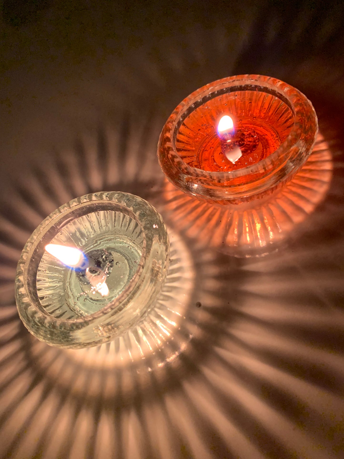 Round Glass Colored Wax Candle