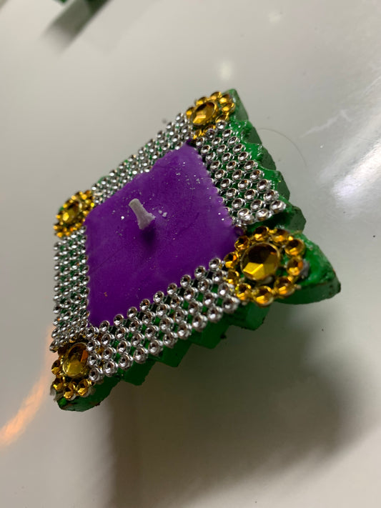 Earthen Designer Diye Decorative Diwali Candle Wax