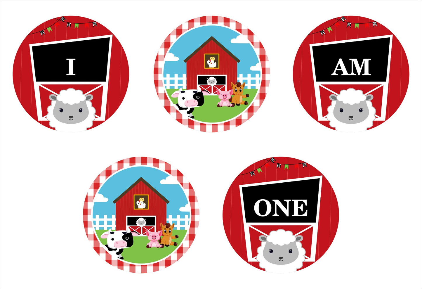 Farm Animal Theme I Am One Banner