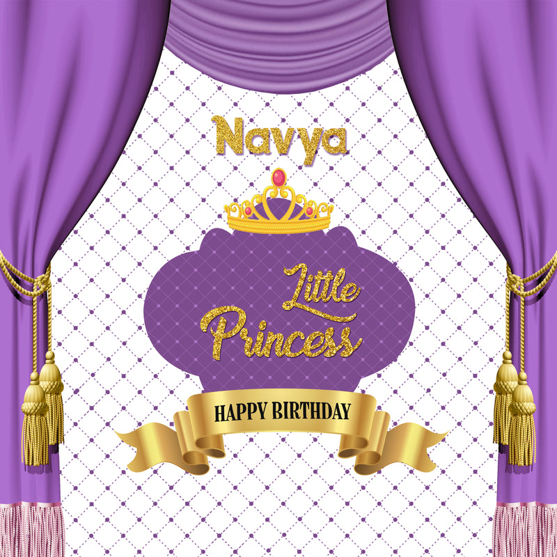 Personalize Princess Birthday Backdrop Banner