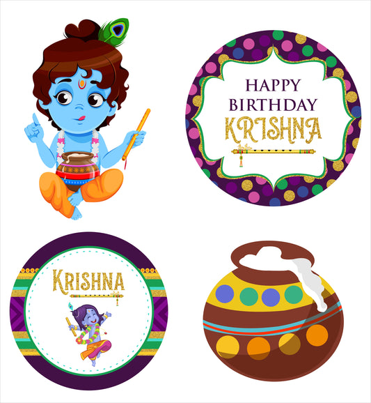 "Little Krishna" Theme Hanging - Set Of 12 With Swrils
