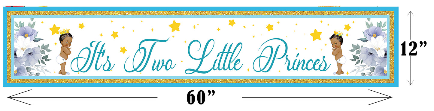 Twin Boys Theme Birthday Long Banner for Decoration