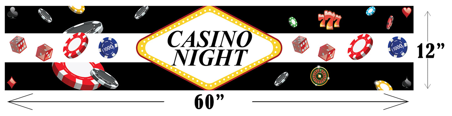 Casino/Card Party Long Banner For Wall Decoration