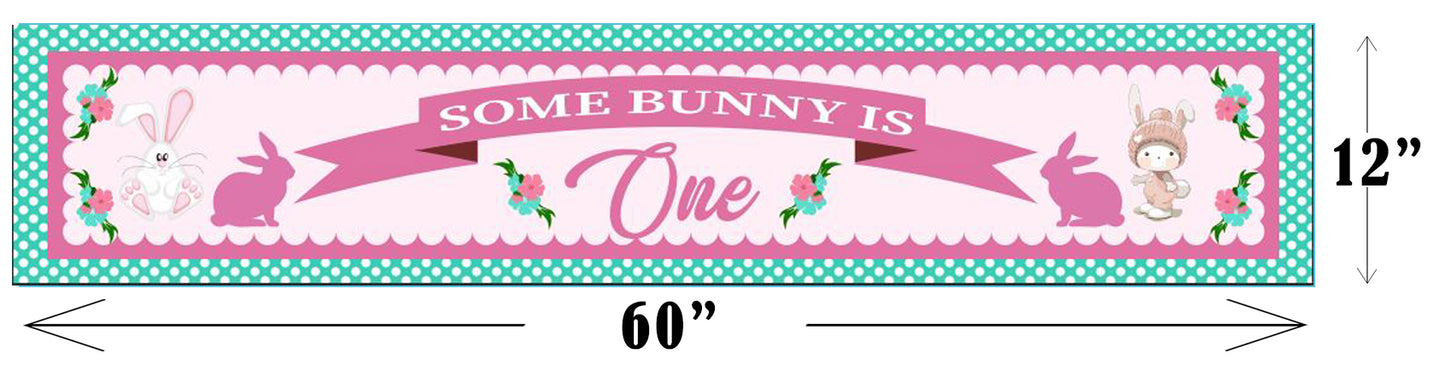 Some Bunny Is One Birthday Party Long Banner for Decoration
