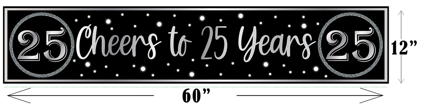 25th Anniversary Long Banner for Decoration