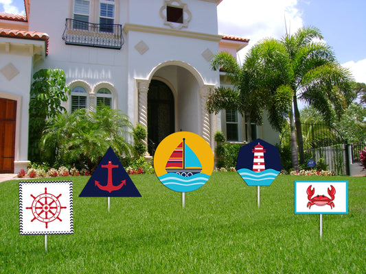 Nautical Ahoy Theme Birthday Party Cutouts
