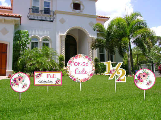 Half Birthday Cutout Pack For Girls Birthday Decoration