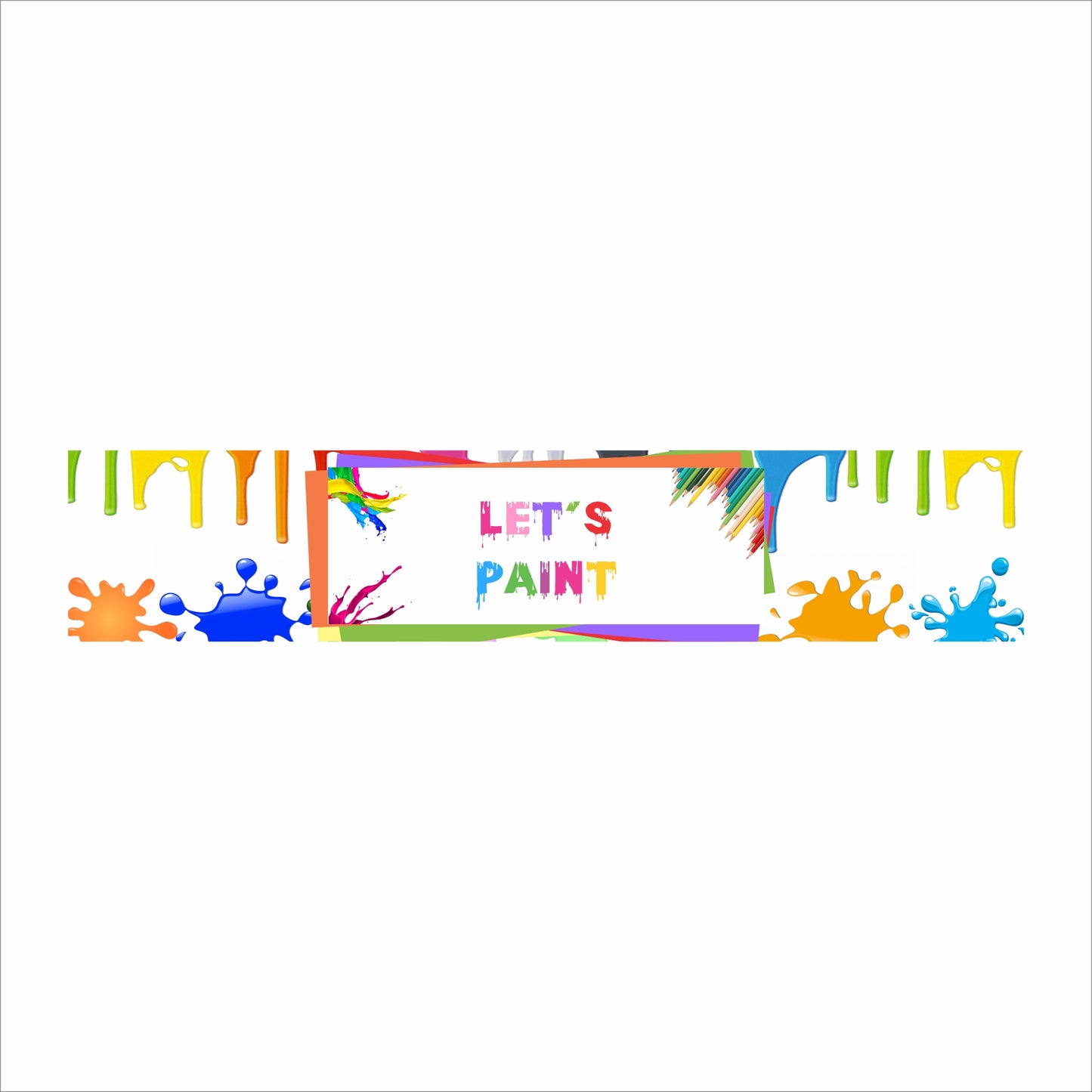 Art and Paint Theme Birthday Long Banner for Decoration