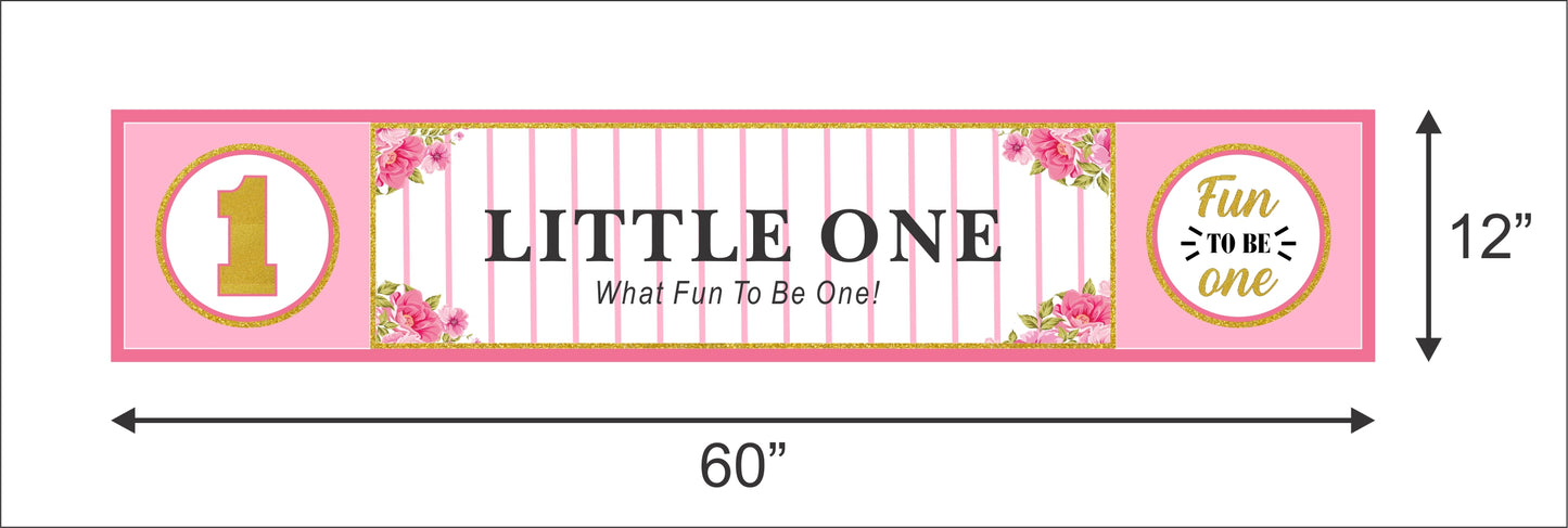 One Is Fun First Birthday Long Banner for Decoration