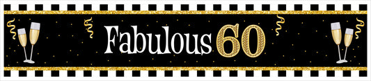 60th Birthday Long Banner for Decoration