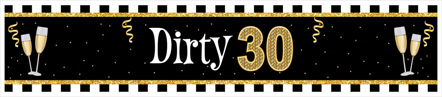 30th Birthday Long Banner for Decoration