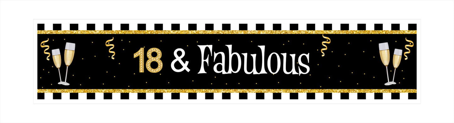 18th Birthday Long Banner for Decoration