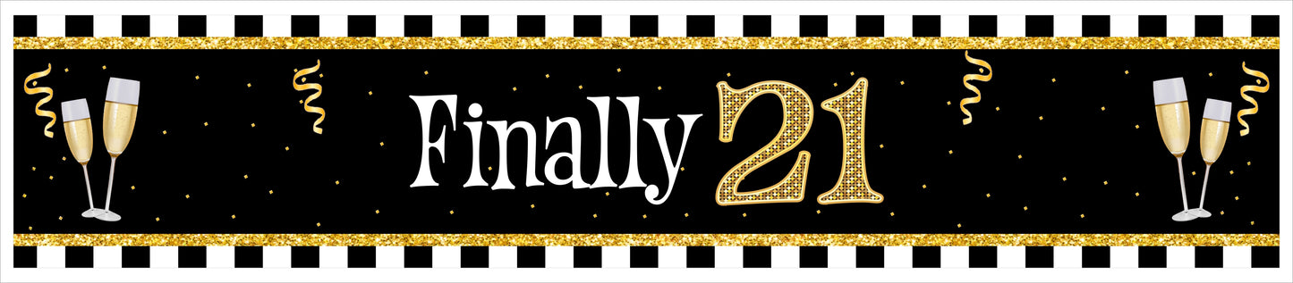 21st Birthday Long Banner for Decoration