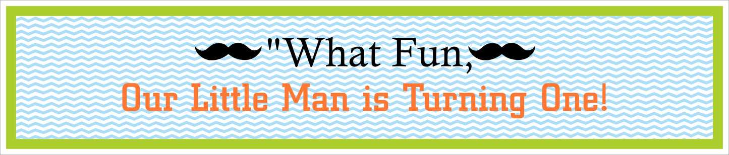 Little Man Theme Birthday Long Banner for Decoration