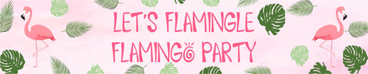 Flamingo Theme Birthday Party Long Banner for Decoration