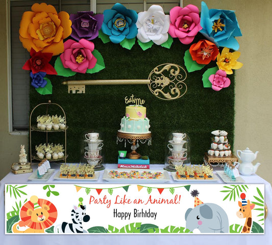Jungle Theme Birthday Long Banner for Decoration