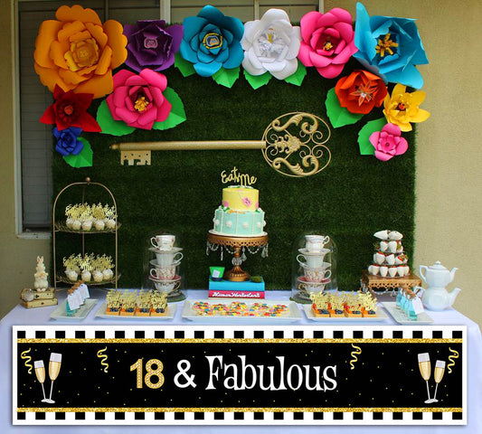 18th Birthday Long Banner for Decoration