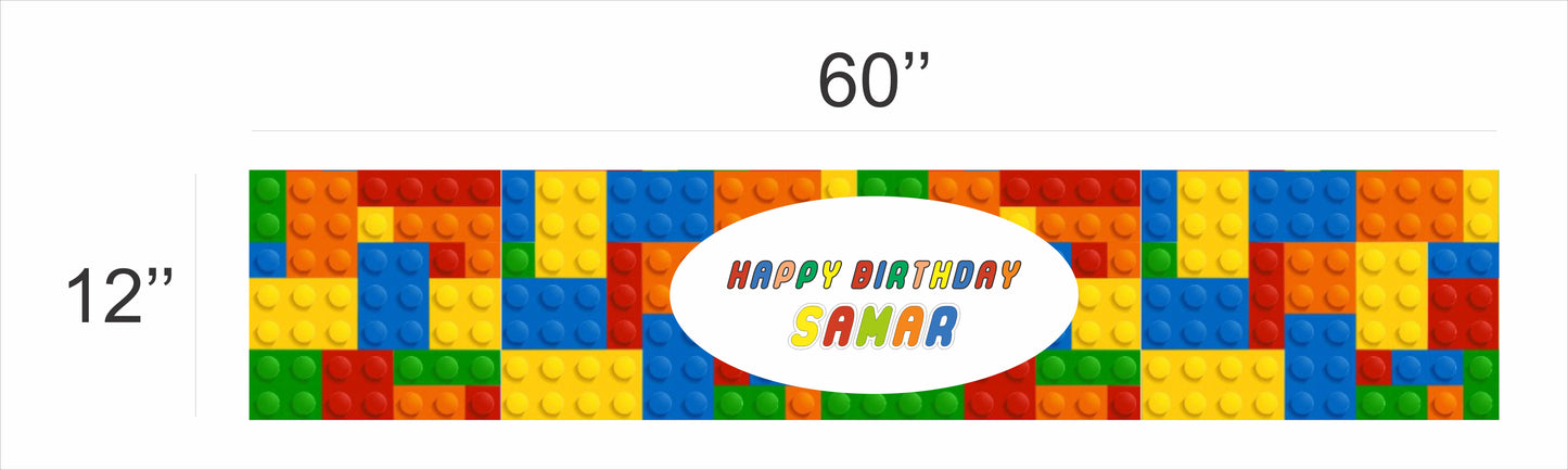 Lego Theme Birthday Long Banner for Decoration