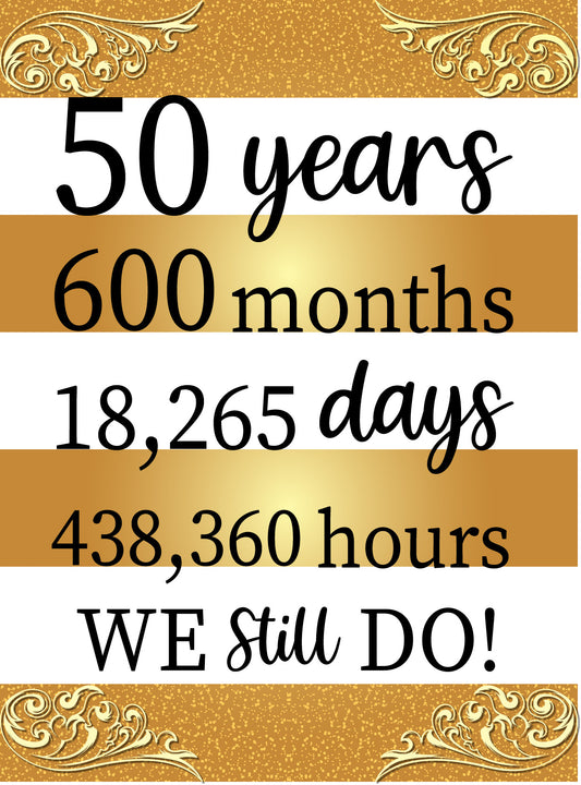 50th Anniversary Party Welcome Board For Decorations