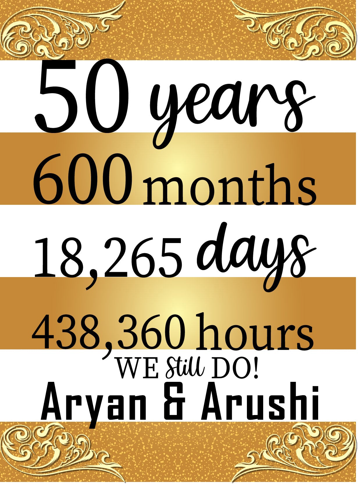 50th Anniversary Party Welcome Board For Decorations