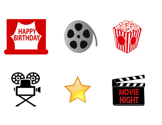 Movie Night Theme Cake Topper for Decorations