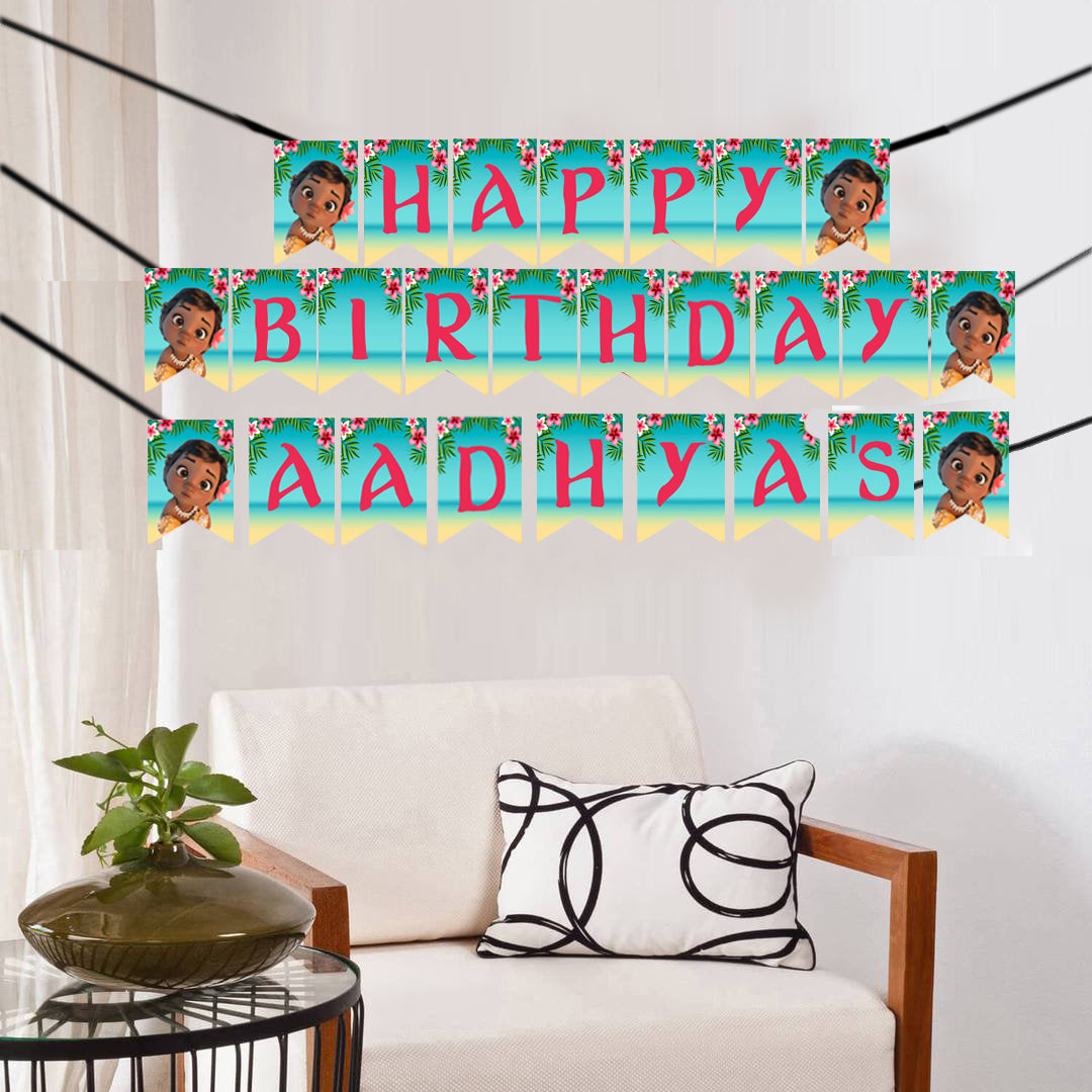 Moana Theme Birthday Party Banner for Decoration