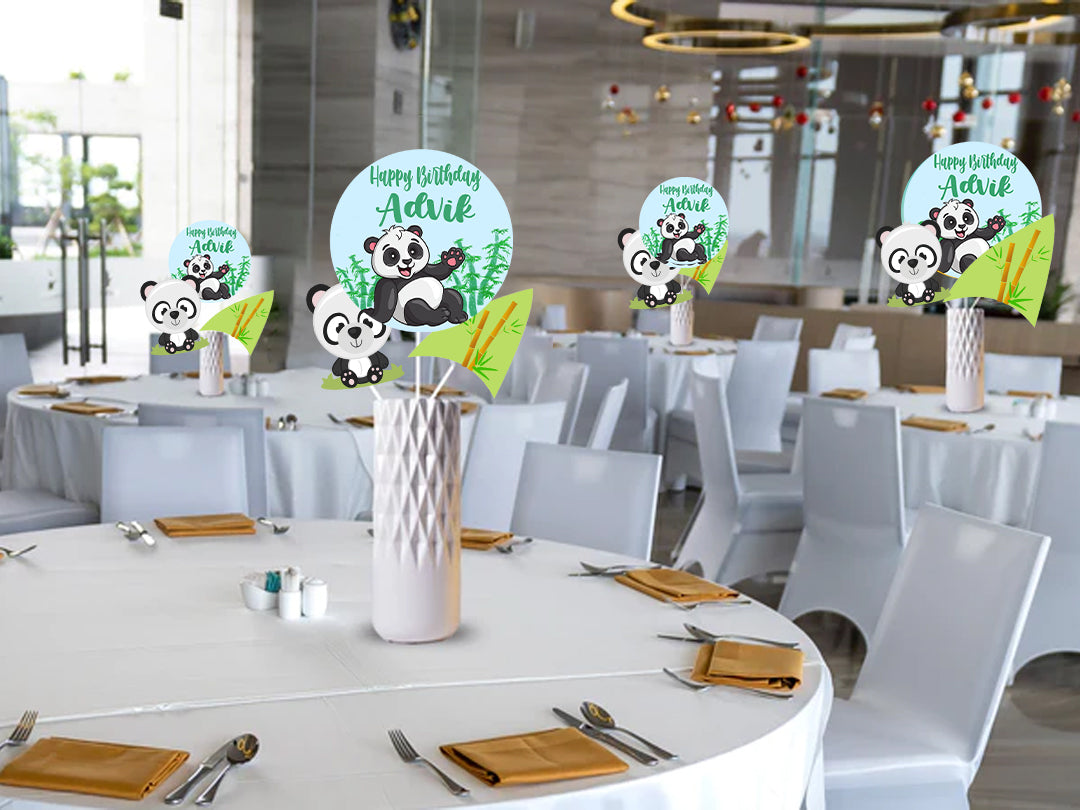 Panda Theme Birthday Party Table Toppers for Decoration