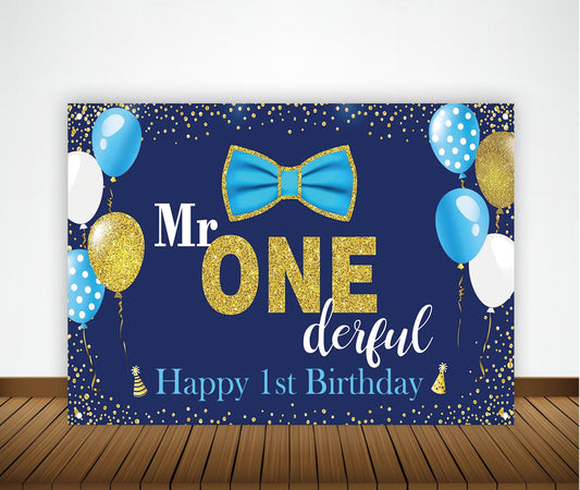First Birthday Party Backdrop Decoration for Boys