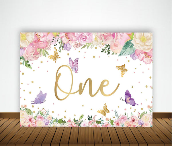 One is Fun First Birthday Party Backdrop For Girl