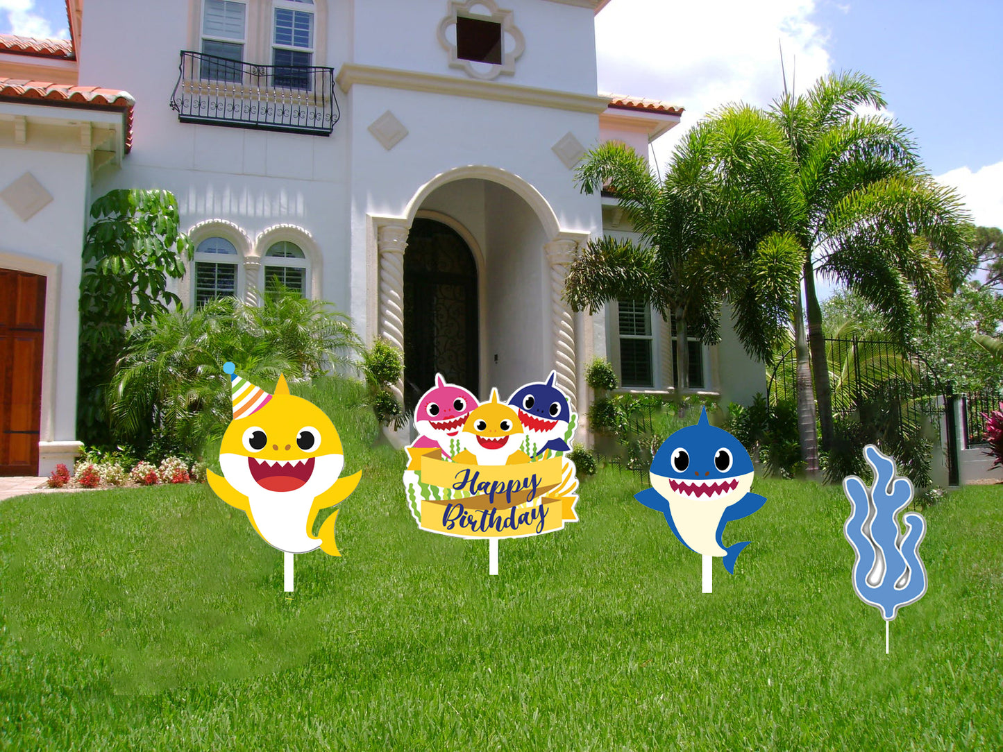 Baby Shark Theme Birthday Party Cutouts