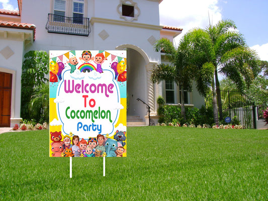 Cocomelon Theme Birthday Party Welcome Board