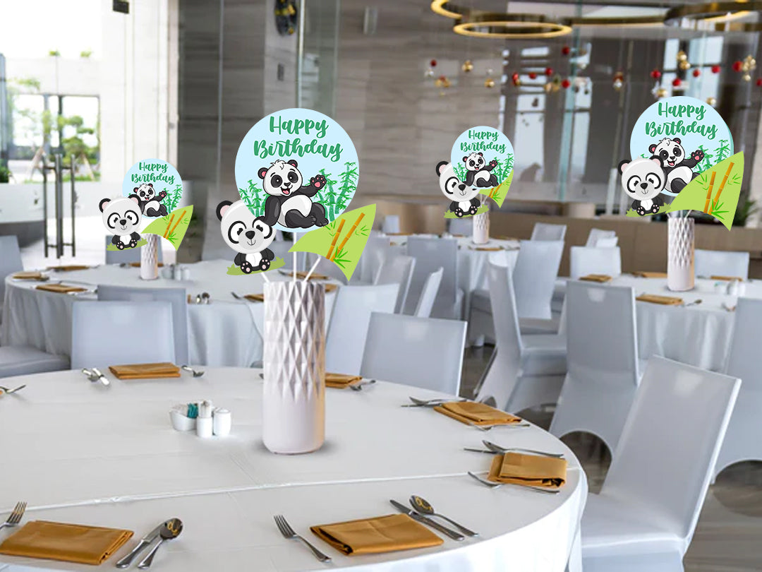 Panda Theme Birthday Party Table Toppers for Decoration
