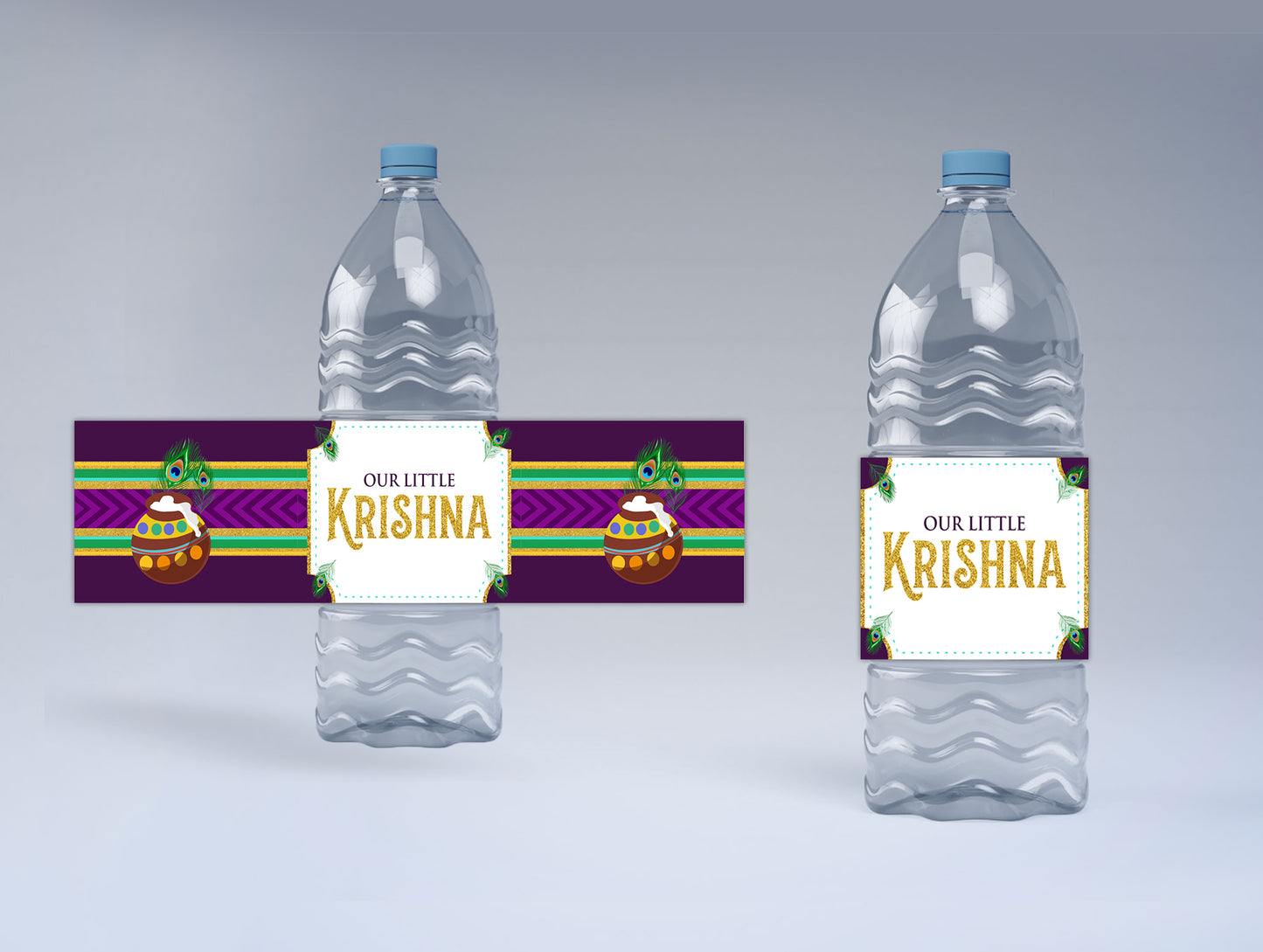 "Little Krishna" - Birthday Party Water Bottle Sticker Labels ( Set Of 10)