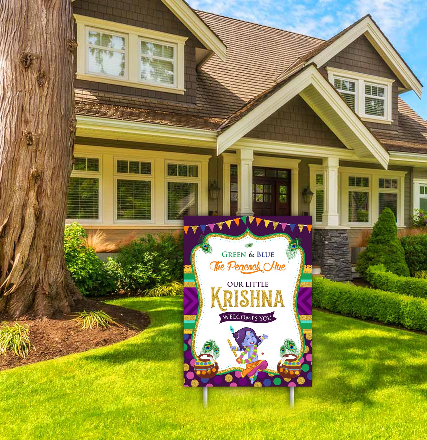 "Little Krishna"-Birthday Welcome Lawn Sign (Pack Of 1)