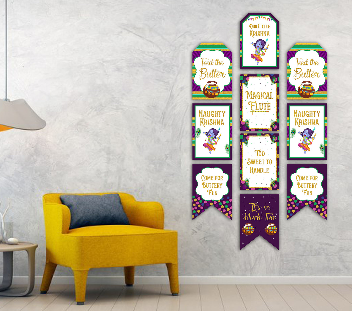 "Little Krishna Theme" - Banner For Wall Decoration, Cake Area, Entrance
