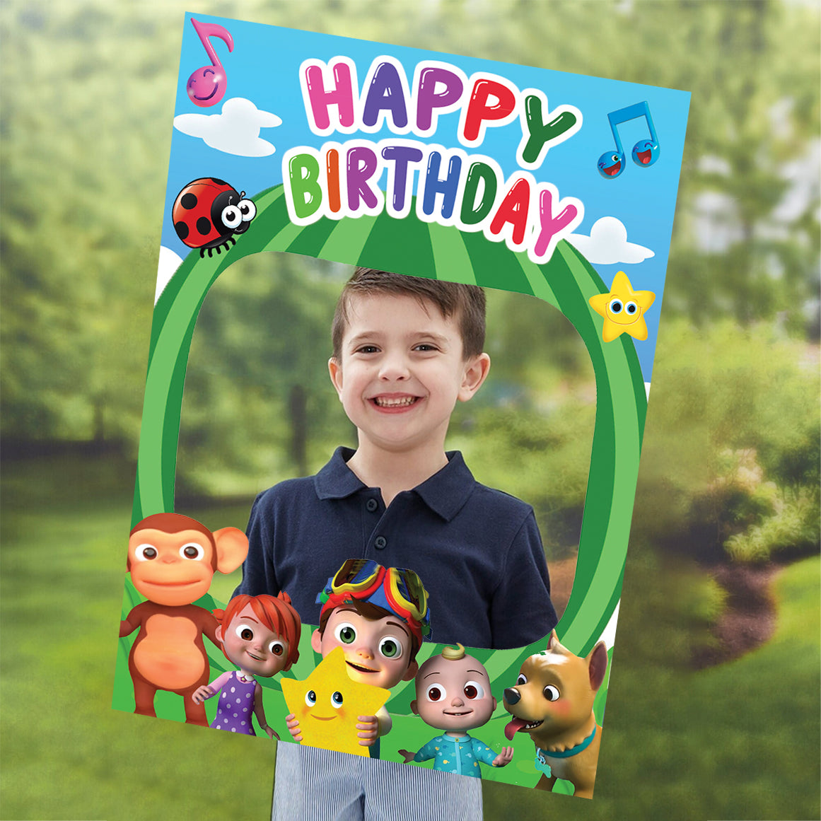 Cocomelon Theme Birthday Party Selfie Photo Booth Frame