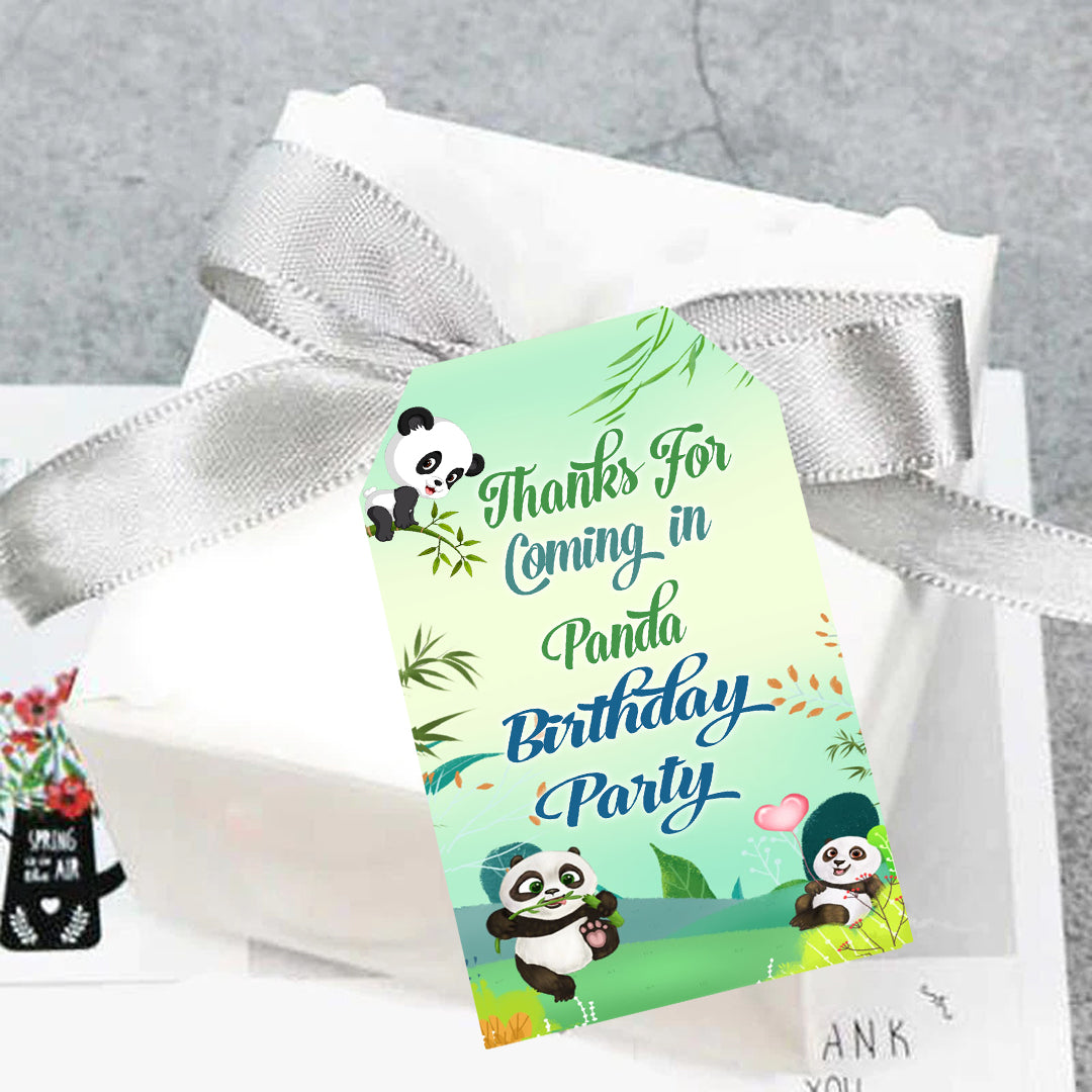 Panda Theme Birthday Party Thank You Gift Tags